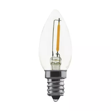0.7W/C7/CL/LED/120V/2CD SATCO (S11308) LED Filament Bulb - 0.7W 30lm C7 E12 2700K